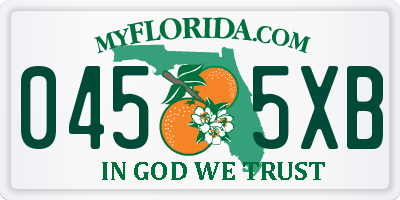 FL license plate 0455XB