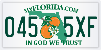 FL license plate 0455XF
