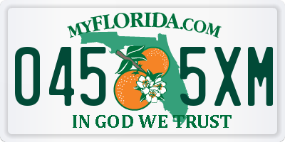 FL license plate 0455XM