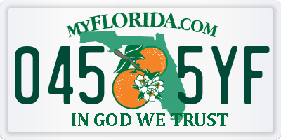 FL license plate 0455YF