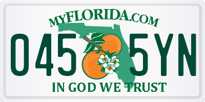 FL license plate 0455YN