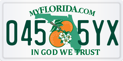 FL license plate 0455YX