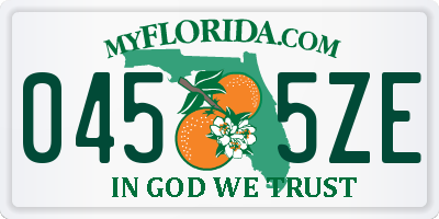 FL license plate 0455ZE