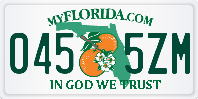 FL license plate 0455ZM