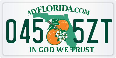 FL license plate 0455ZT