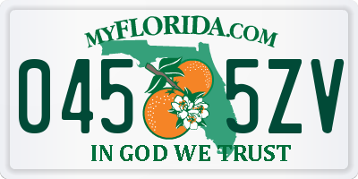 FL license plate 0455ZV