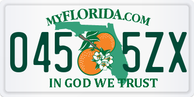 FL license plate 0455ZX