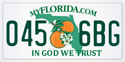 FL license plate 0456BG
