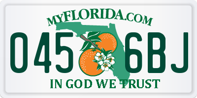 FL license plate 0456BJ