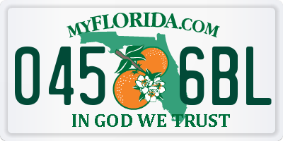 FL license plate 0456BL