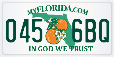 FL license plate 0456BQ