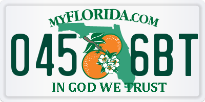 FL license plate 0456BT