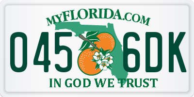 FL license plate 0456DK