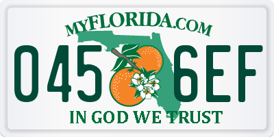 FL license plate 0456EF