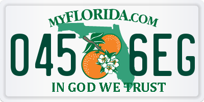 FL license plate 0456EG