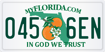 FL license plate 0456EN