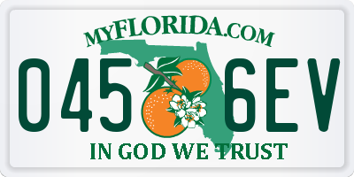FL license plate 0456EV