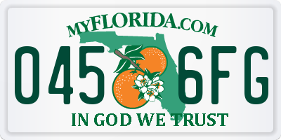 FL license plate 0456FG