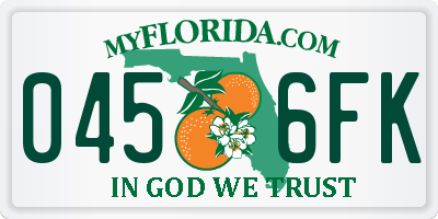 FL license plate 0456FK
