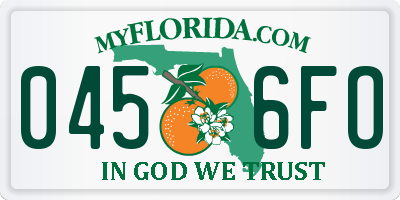 FL license plate 0456FO