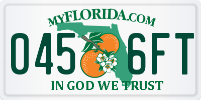 FL license plate 0456FT