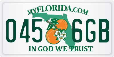 FL license plate 0456GB