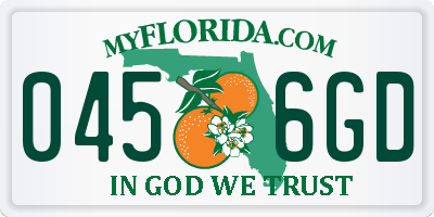 FL license plate 0456GD
