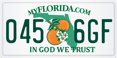 FL license plate 0456GF