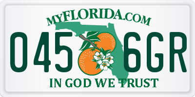 FL license plate 0456GR