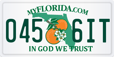 FL license plate 0456IT