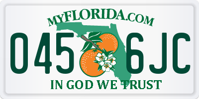 FL license plate 0456JC