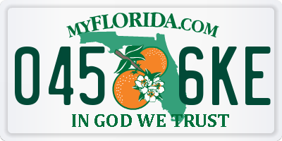 FL license plate 0456KE