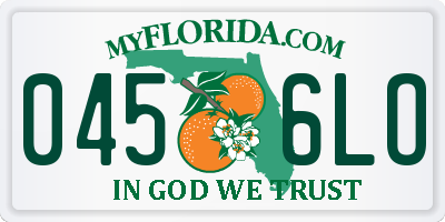FL license plate 0456LO
