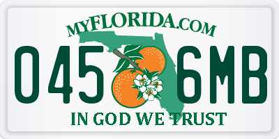 FL license plate 0456MB