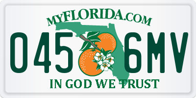 FL license plate 0456MV