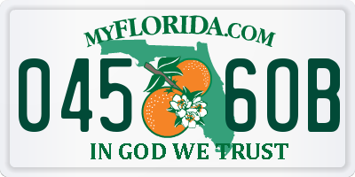 FL license plate 0456OB