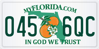 FL license plate 0456QC