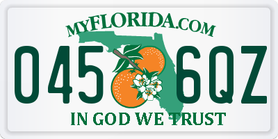 FL license plate 0456QZ