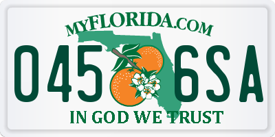FL license plate 0456SA