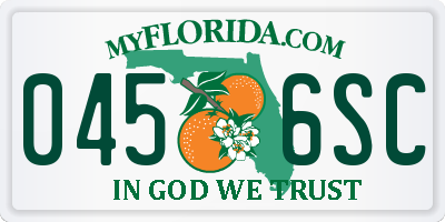 FL license plate 0456SC