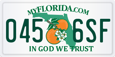 FL license plate 0456SF