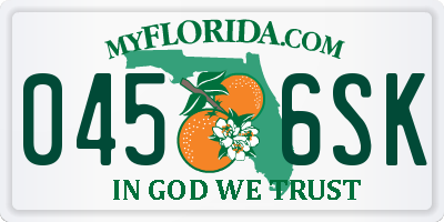 FL license plate 0456SK