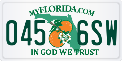 FL license plate 0456SW