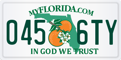 FL license plate 0456TY