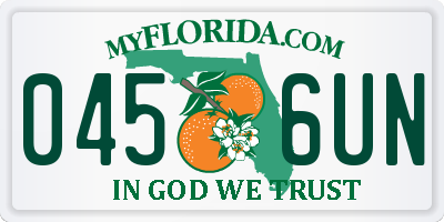FL license plate 0456UN