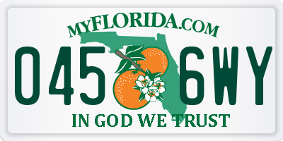 FL license plate 0456WY