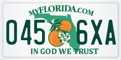 FL license plate 0456XA