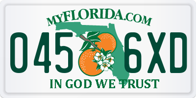 FL license plate 0456XD