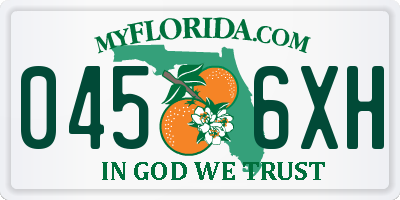 FL license plate 0456XH