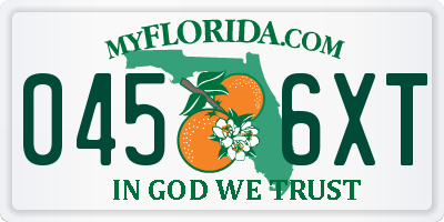 FL license plate 0456XT